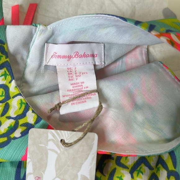 Tommy Bahama Girls 7 Pineapple Shift Dress Bright Multi Cotton Lined NEW - Picture 5 of 7